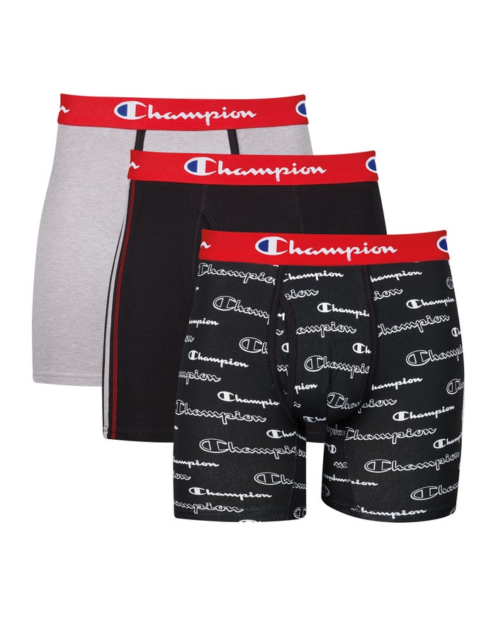 Champion Everyday Comfort 3-Pairs - Miesten Mustat/Harmaat Alushousut - Suomi 9260514-KH